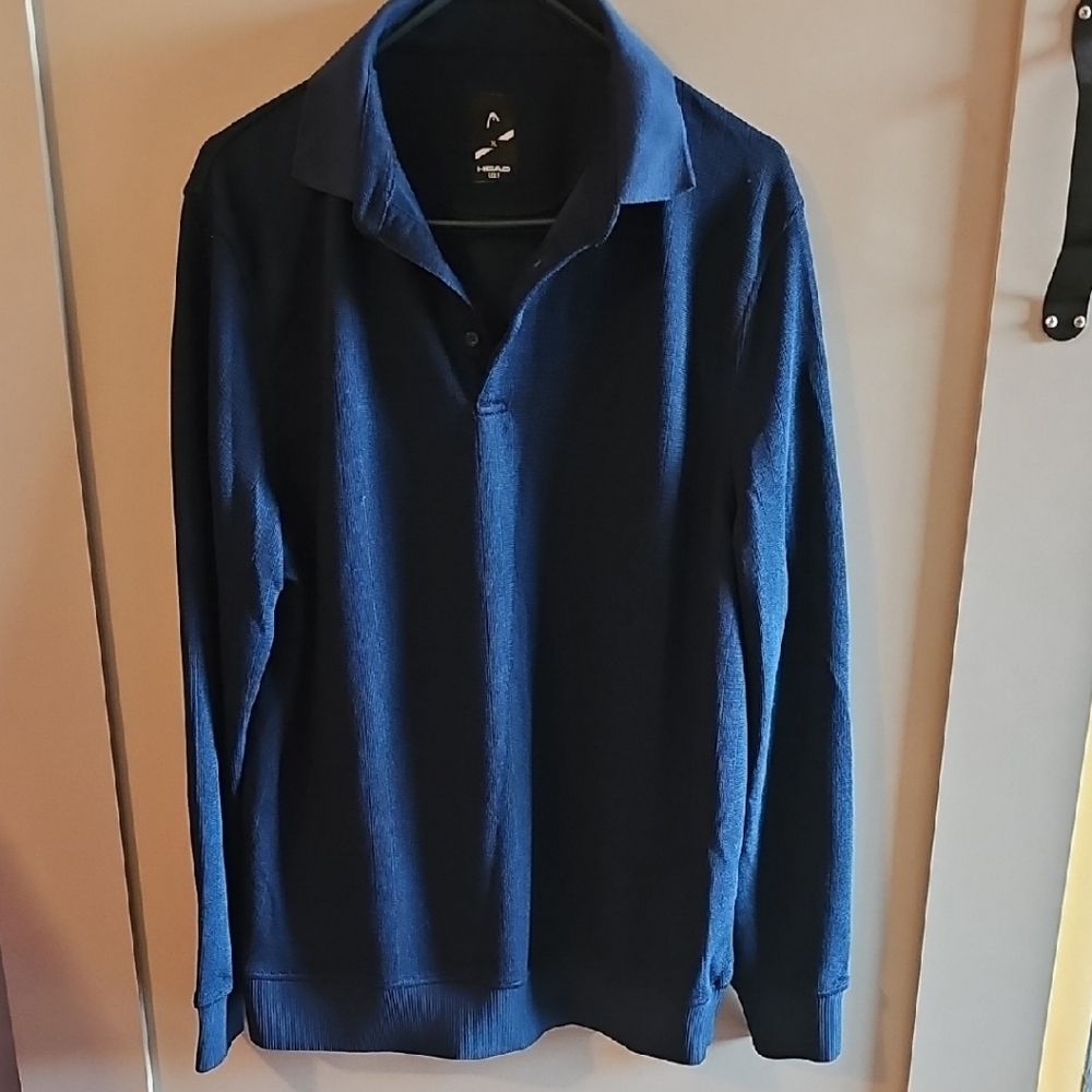 Navy Blue Long Sleeve Polo Shirt